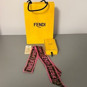 Authentic FENDI Silk Wrappy Bandeau Pink Tobacco EUC